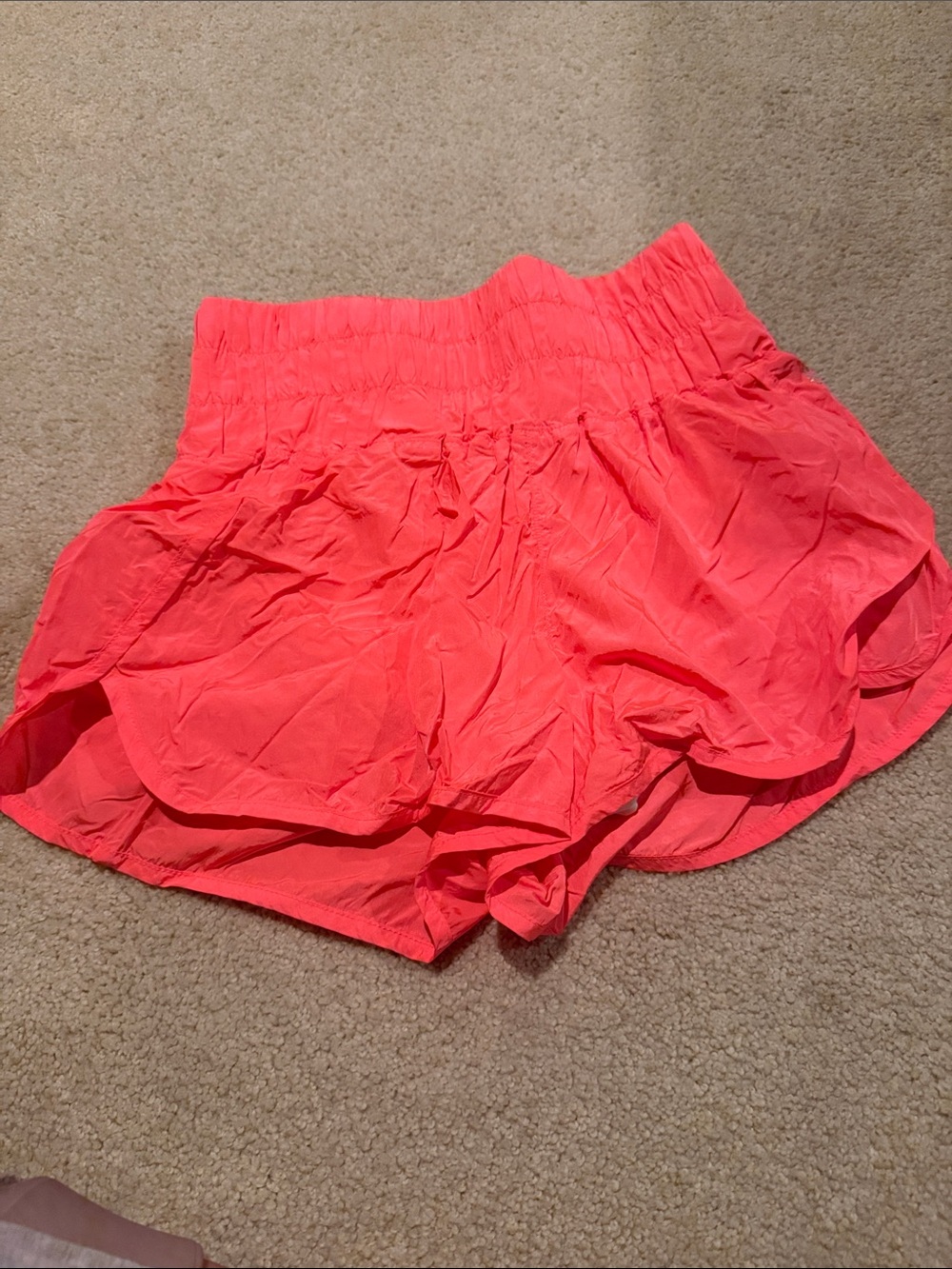 Free People Neon Coral Athletic Shorts